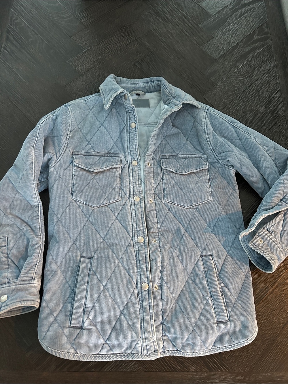 Blank NYC Light Blue Quilted Puffer Jacket XS